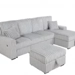 BQ-SE40 – 42: Corduroy Sectional with Pullout Loveseat (3 or 4pc)