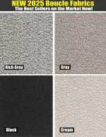 BQ-CH380-3: Boucle Fabric Counterheights with Brushed Chrome - Image 3