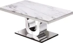 BQ-CT27 Marble Top Coffee Table with Stainless Steel Base - Image 2