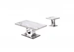 BQ-CT27-8-8-9 White Marble Top Coffee Table Set With Stainless Steel Base - Image 4