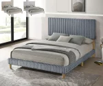 BQ-B10, B11 & B12: Velvet Corduroy Panel Bed