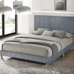 BQ-B10, B11 & B12: Velvet Corduroy Panel Bed