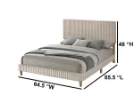 BQ-B10, B11 & B12: Velvet Corduroy Panel Bed - Image 4