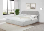 BQ-B16 & B17: Platform Bed with Boucle Fabric Upholstery (EKB & QB)