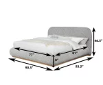 BQ-B16 & B17: Platform Bed with Boucle Fabric Upholstery (EKB & QB) - Image 2