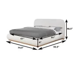 BQ-B16 & B17: Platform Bed with Boucle Fabric Upholstery (EKB & QB) - Image 3