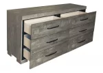 BQ-B820: Antique Gray Bedroom Set with Headboard Lamps (EK, Q, & F) - Image 5