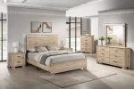 BQ-B831: Light Oak Bedroom Set with LED Lighting