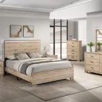 BQ-B831: Light Oak Bedroom Set with LED Lighting