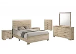 BQ-B831: Light Oak Bedroom Set with LED Lighting - Image 2