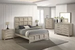 BQ-B840: Weathered Greige Bedroom Set with Panel Bed (K & Q)