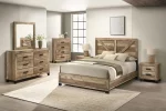 BQ-B850: Weathered Brown Pine Bedroom Set (EK & Q)