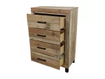 BQ-B850: Weathered Brown Pine Bedroom Set (EK & Q) - Image 3