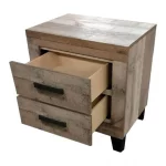BQ-B850: Weathered Brown Pine Bedroom Set (EK & Q) - Image 2