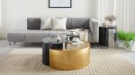 MAX: PG145- YING YANG COFFEE TABLE ( BLACK & SILVER, GOLD & BLACK, GOLD & SILVER ) - Image 2