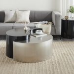 MAX: PG145- YING YANG COFFEE TABLE ( BLACK & SILVER, GOLD & BLACK, GOLD & SILVER )