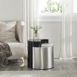 MAX: PG145- YING YANG END TABLE ( BLACK & SILVER, GOLD & BLACK, GOLD & SILVER )
