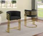 BQ-BS024-7: Teddy Fabric Barstools in Gold Chrome