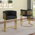 BQ-BS024-7: Teddy Fabric Barstools in Gold Chrome