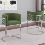 BQ-BS030-3: Single Teddy Fabric Barstool in Chrome