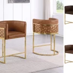 BQ- BS034L – 6L: Single Leathaire Barstool