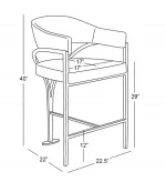 BQ-BS304 – 6L: Leathaire Barstools with Matte Chrome - Image 3