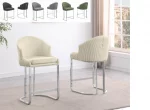 BQ-BS370-373 Teddy upholstered Barstool with Silver base