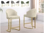 BQ-BS374-77 Teddy upholstered Barstool with Gold base