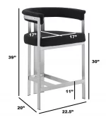 BQ-BS384 – 7: Boucle Fabric Barstool with Brushed Matte Chrome (Single) - Image 2