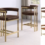 BQ-BS384 – 6L: Leathaire Barstools with Matte Chrome (Single)