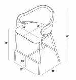BQ- BS454 – 6L: Leathaire Barstools with Polished Chrome - Image 3