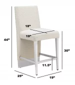 BQ- BS560-3: Boucle Fabric Barstools with Chrome - Image 2
