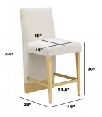 BQ-BS564-7: Boucle Fabric Barstools with Gold Chrome - Image 2