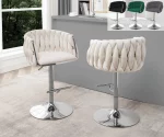 BQ- BS90 – 93 Velvet Barstools with Chrome