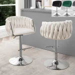BQ- BS90 – 93 Velvet Barstools with Chrome