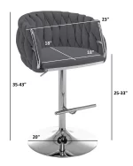 BQ- BS90 – 93 Velvet Barstools with Chrome - Image 2
