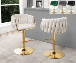 BQ-BS94 – 97 Velvet Barstools with Gold Chrome