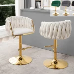 BQ-BS94 – 97 Velvet Barstools with Gold Chrome