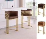 BQ-BS024L – 6L: Set of 2 Leathaire Barstools