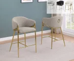 BQ- BS450 – 3: Teddy Boucle Fabric Barstools