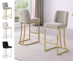 BQ-BS504 – 7: Boucle Sled Barstools w/ Chrome