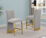 BQ-BS564-7: Boucle Fabric Barstools with Gold Chrome