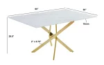 BQ- D242 Glass Dining Table with White Marble Wrap - Image 3