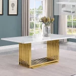 BQ- D310, D311, D312, D313 –White Marble Dining Table (2 Sizes, 2 Colors)