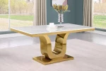 BQ- D320 & D321-DT: White Marble Dining Table (2 Sizes)