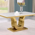 BQ- D320 & D321-DT: White Marble Dining Table (2 Sizes)