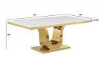 BQ- D320 & D321-DT: White Marble Dining Table (2 Sizes) - Image 3
