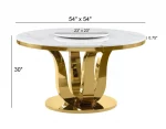 BQ- D325-DTL White Marble Dining Table w Lazy Susan - Image 2