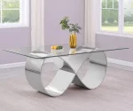 BQ- D406, D407, D408, D409-DT: Infinity Base Glass Dining Table (2 Sizes, 2 Finishes) - Image 10