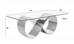BQ- D406, D407, D408, D409-DT: Infinity Base Glass Dining Table (2 Sizes, 2 Finishes) - Image 2